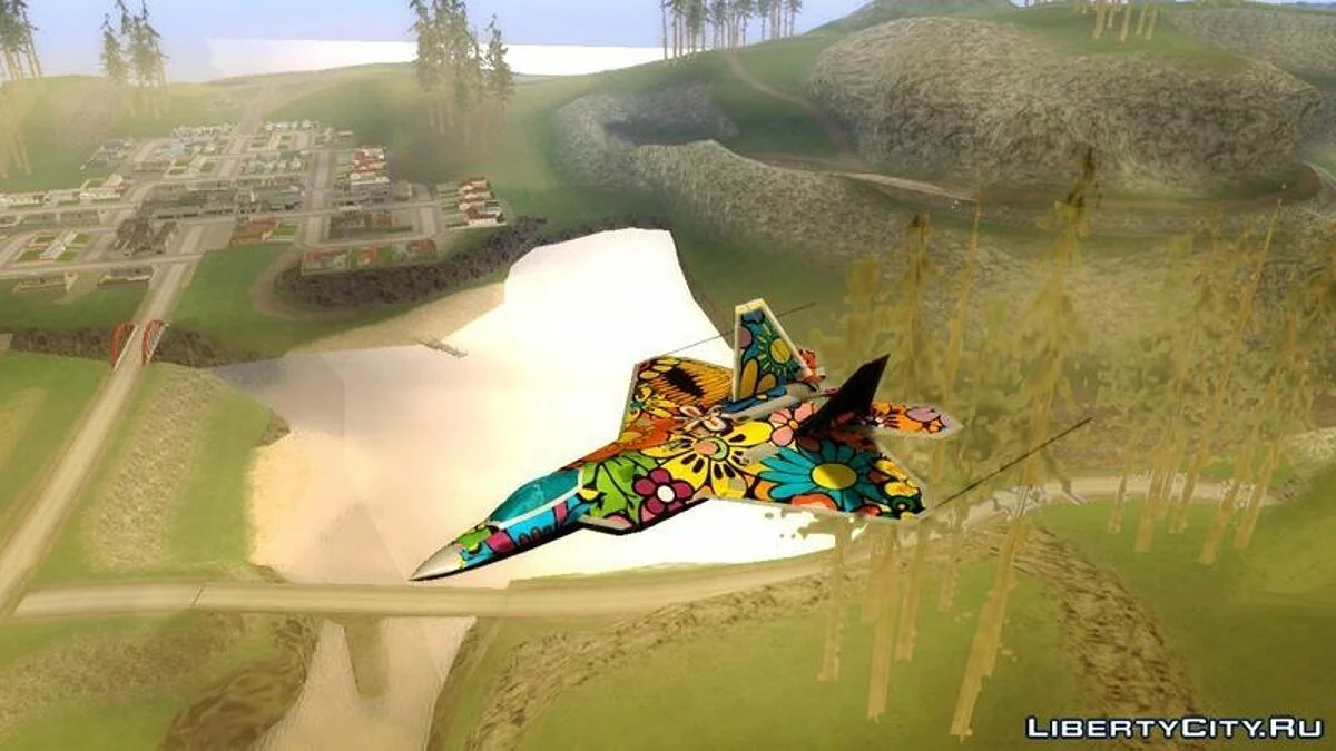 F-22 Raptor Colorful Floral / GTA San Andreas