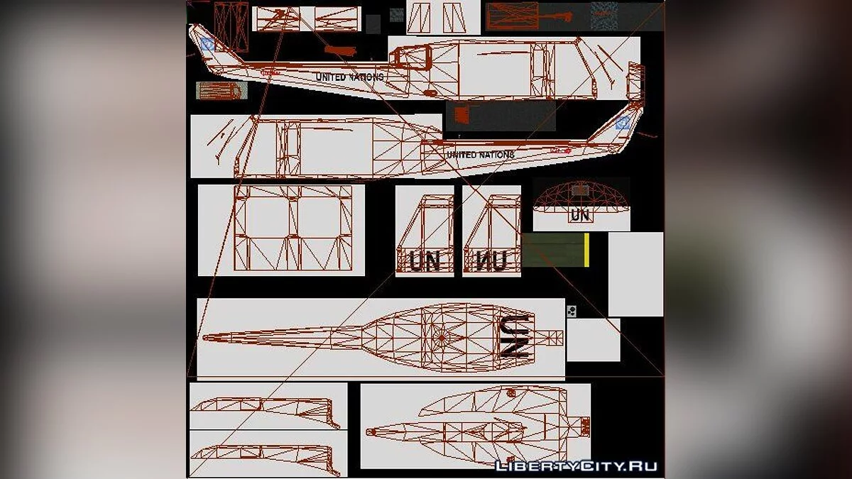 Bell UH-1 Huey United Nations - Военный вертолёт / GTA San Andreas