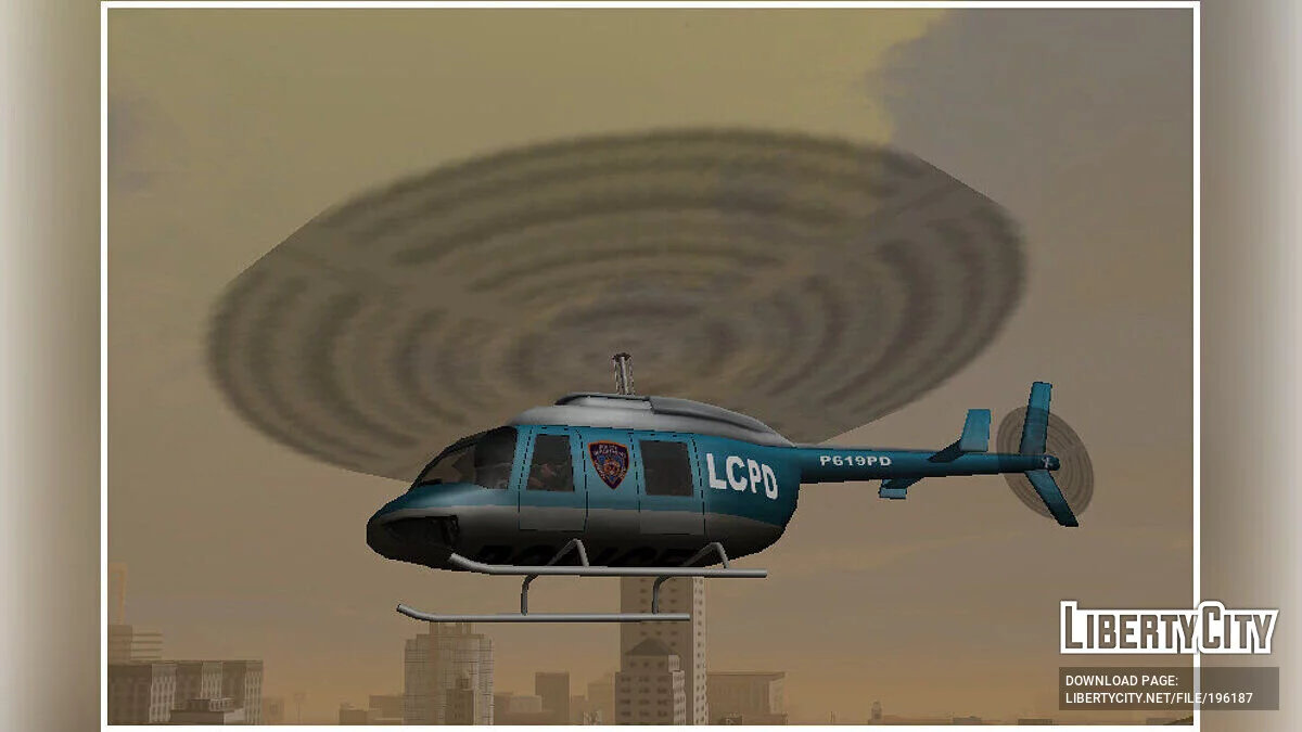 Полицейский вертолёт Маверик из GTA LCS / GTA San Andreas