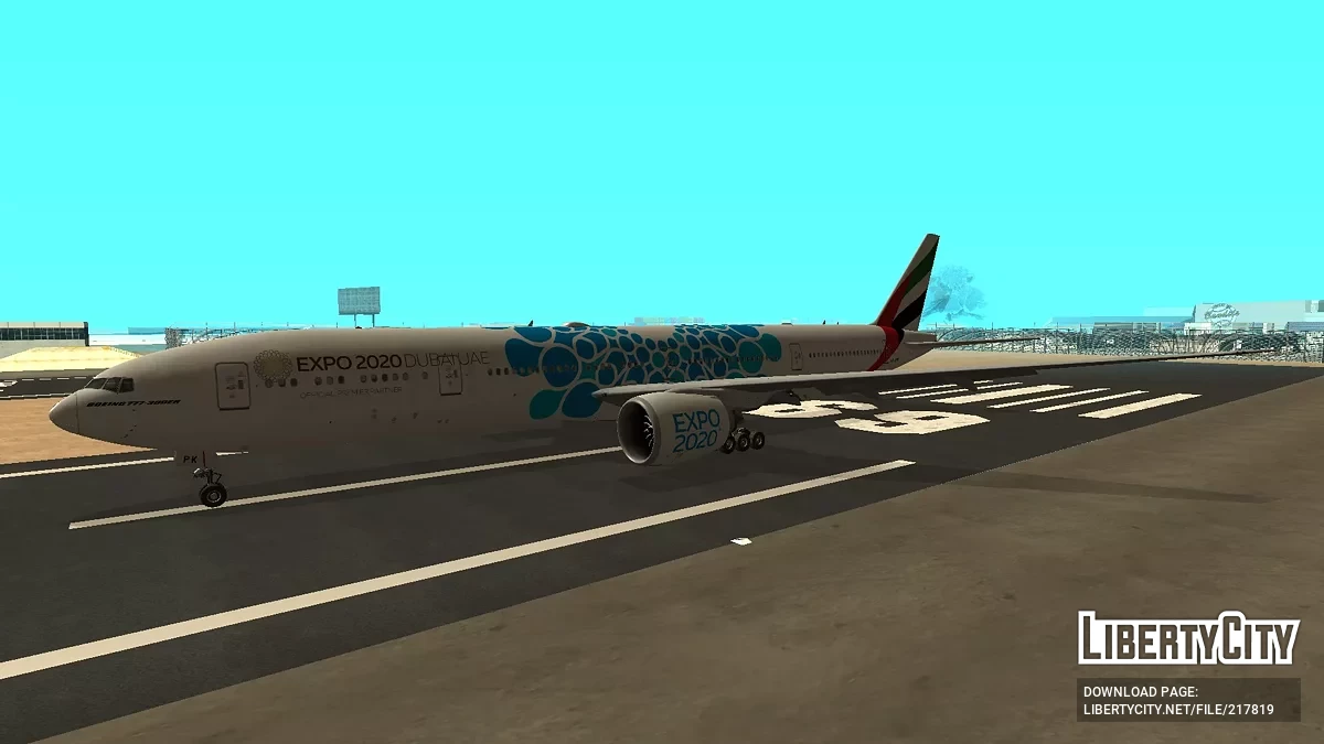 Emirates Boeing 777-31HER A6-EPK Expo 2020 Blue Livery / GTA San Andreas