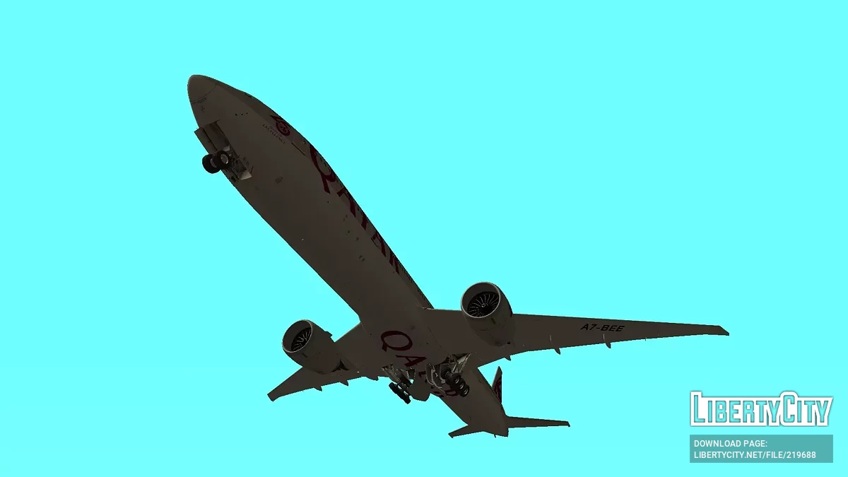 Qatar Airways Boeing 777-3DZER A7-BEE 25 Years of Excellence Sticker / GTA San Andreas