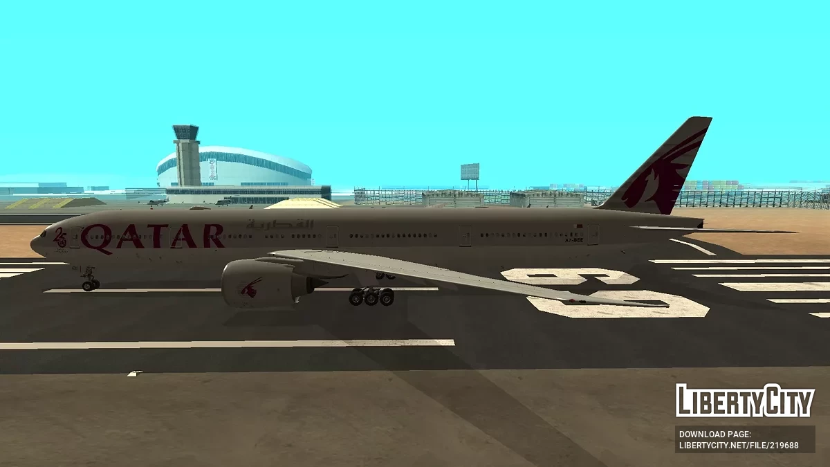 Qatar Airways Boeing 777-3DZER A7-BEE 25 Years of Excellence Sticker / GTA San Andreas