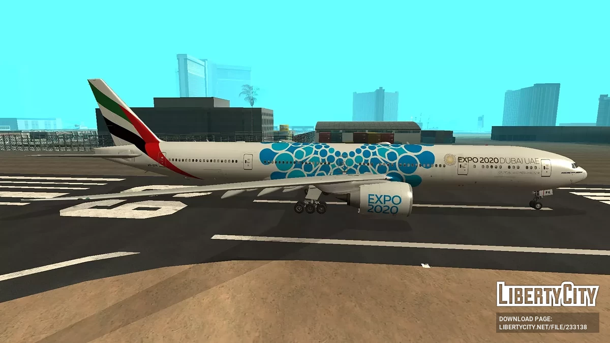 Emirates Boeing 777-31HER A6-EPK Expo 2020 Blue Livery (Remastered) / GTA San Andreas