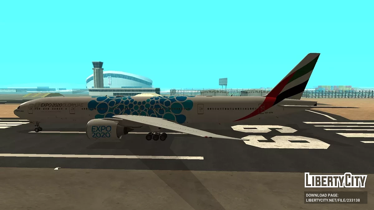 Emirates Boeing 777-31HER A6-EPK Expo 2020 Blue Livery (Remastered) / GTA San Andreas