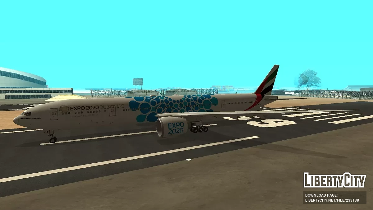 Emirates Boeing 777-31HER A6-EPK Expo 2020 Blue Livery (Remastered) / GTA San Andreas