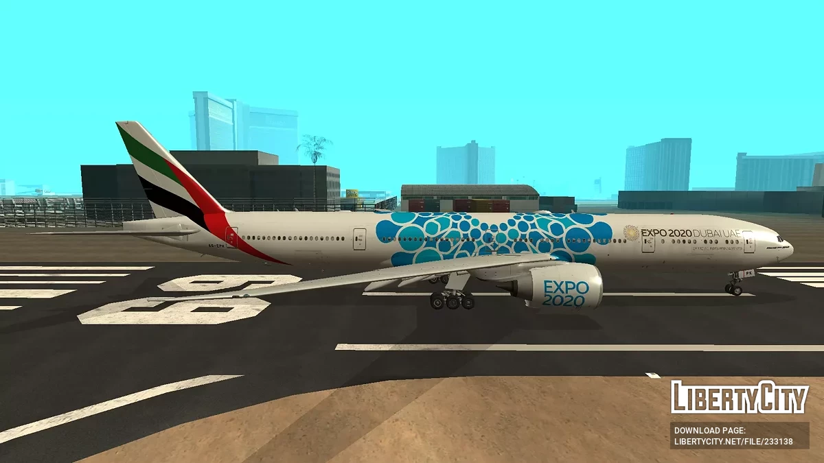 Emirates Boeing 777-31HER A6-EPK Expo 2020 Blue Livery (Remastered) / GTA San Andreas