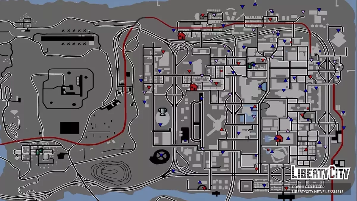 Отображение коллекционных предметов на карте Rise Theft Auto / GTA San Andreas