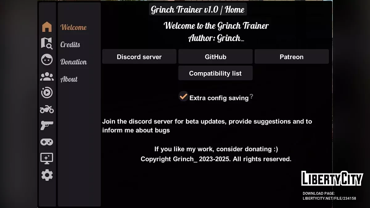 Трейнер Гринча v1.0 / GTA San Andreas