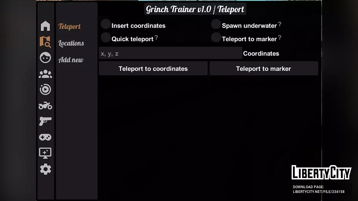 Трейнер Гринча v1.0 / GTA San Andreas
