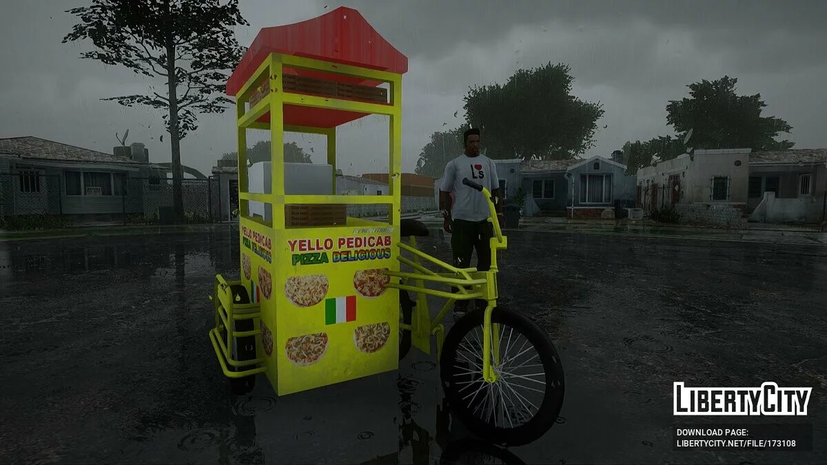 YELLO PEDICAB PIZZA Tricycle / GTA San Andreas