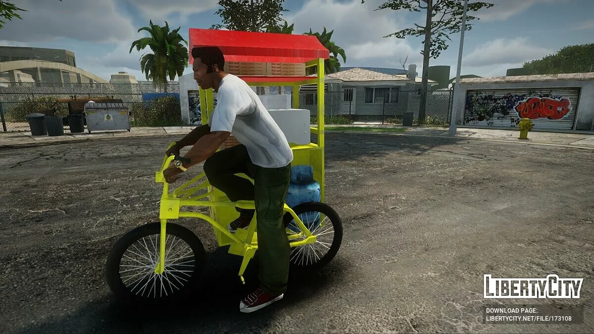 YELLO PEDICAB PIZZA Tricycle / GTA San Andreas