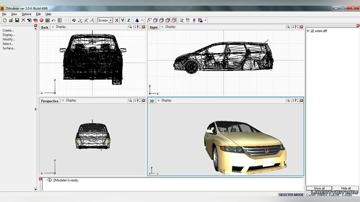 Zmodeler v 2.2.4 + доп. компоненты / GTA San Andreas