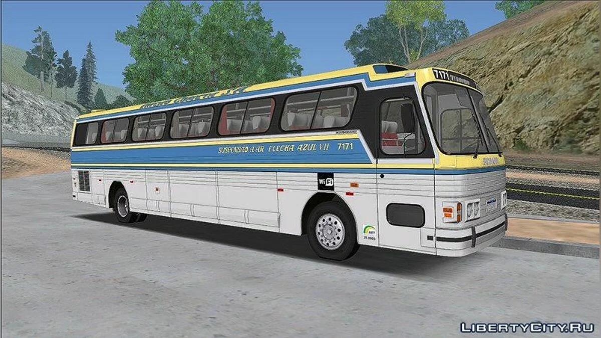 Bus CMA Scania Flecha Azul VII 1987 (VEHFUNCS, IMVEHFT, STEERING) / GTA San Andreas