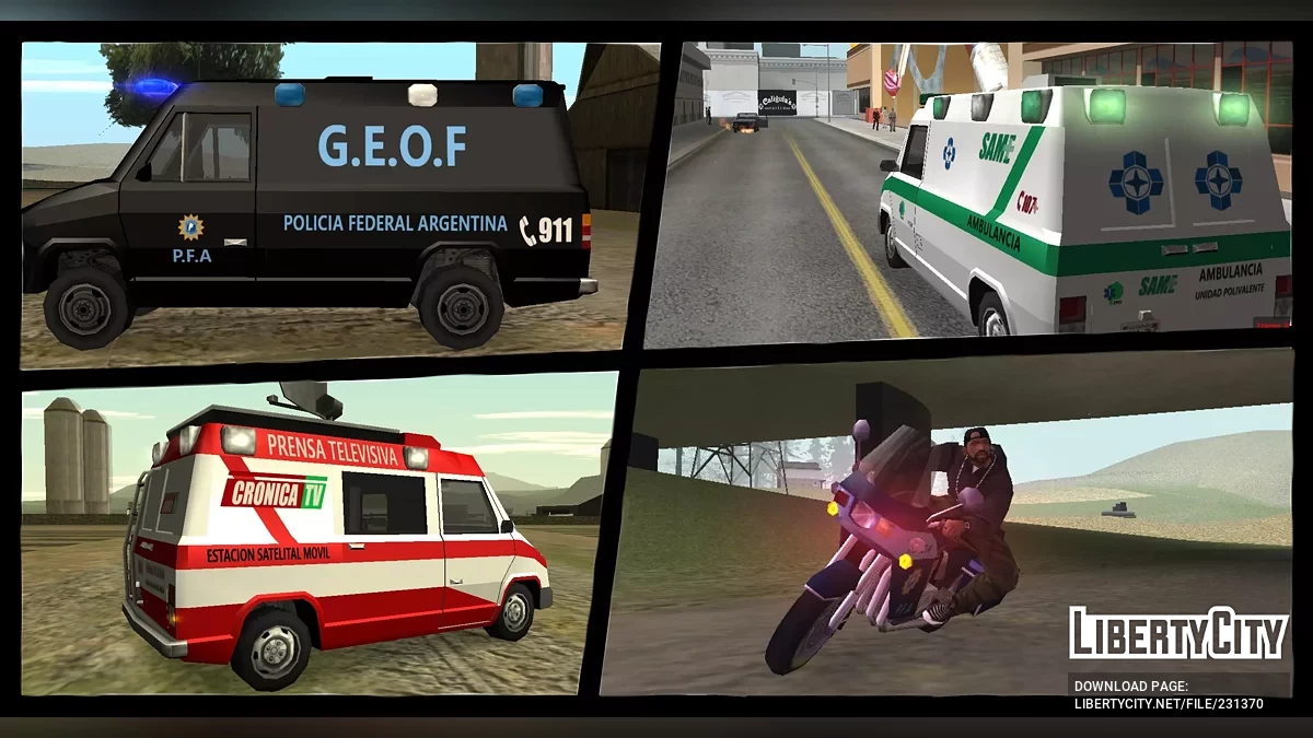 Аргентинский сборник модов (Часть 2, Lowpoly + IVF) / GTA San Andreas