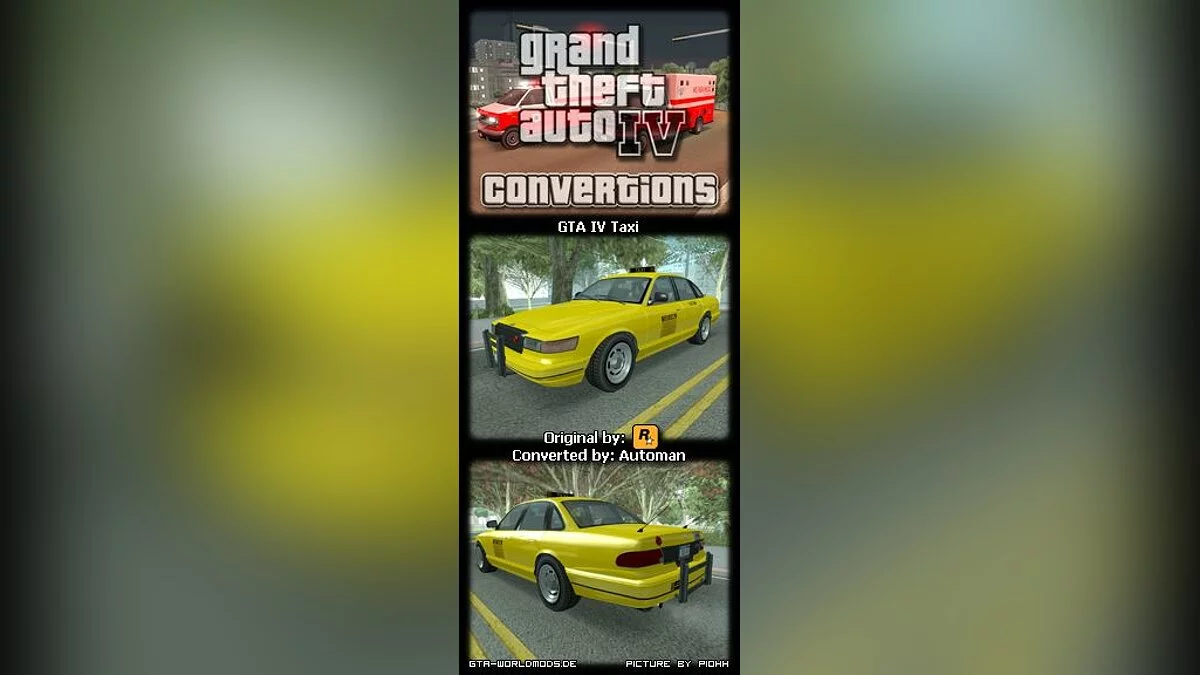 TAXI из GTA 4 v2 / GTA San Andreas
