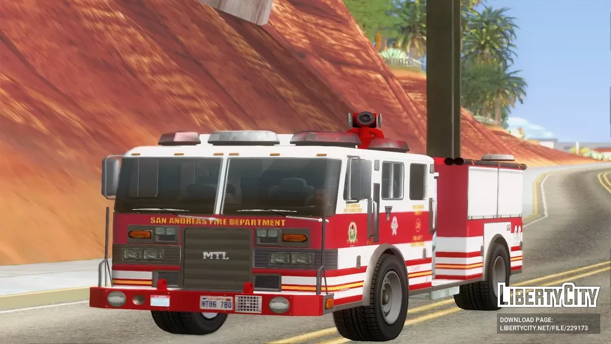 MTL Fire Truck из GTA 5 / Online [Vehfuncs] / GTA San Andreas