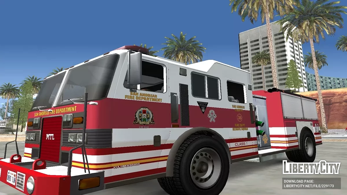 MTL Fire Truck из GTA 5 / Online [Vehfuncs] / GTA San Andreas