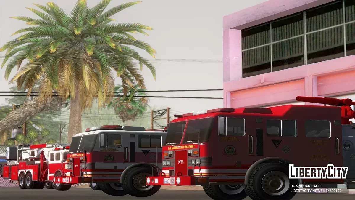 MTL Fire Truck из GTA 5 / Online [Vehfuncs] / GTA San Andreas