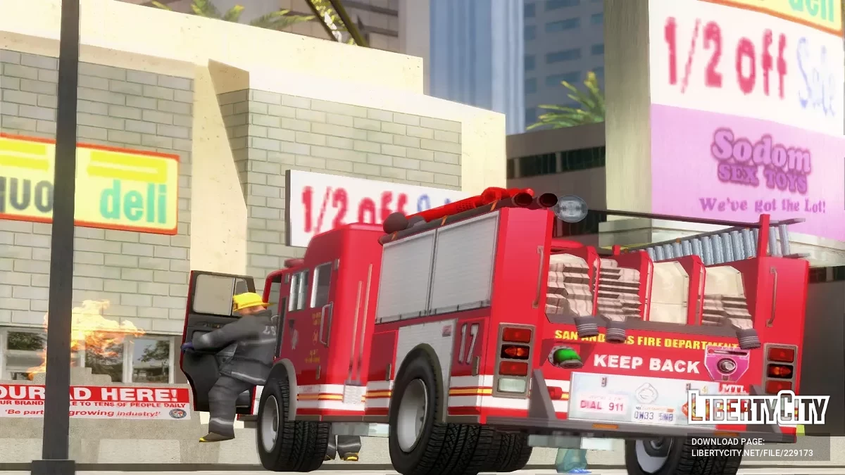 MTL Fire Truck из GTA 5 / Online [Vehfuncs] / GTA San Andreas
