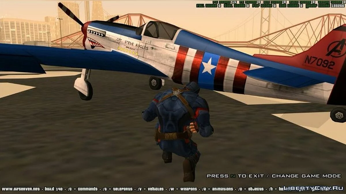 Раскраска для самолета Ristler в стиле Капитана Америки / GTA San Andreas