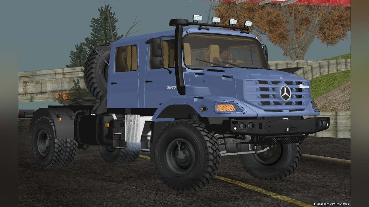 Скачать Mercedes-Benz Zetros 3643 Седельный тягач для GTA San Andreas