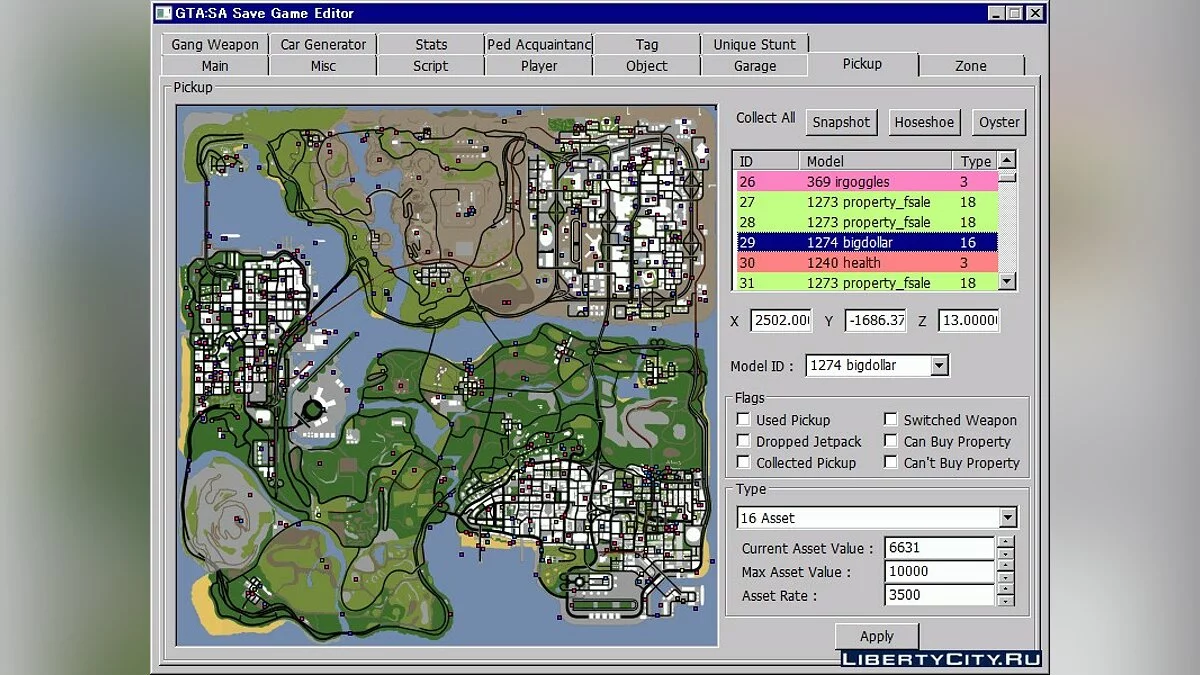 GTA San Andreas Save Game Editor 100 / GTA San Andreas