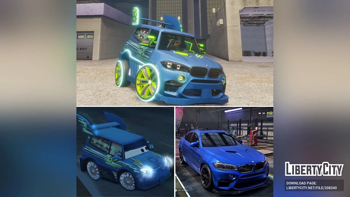 Неоновая машина BMW X6 M1000 (OLD) / GTA San Andreas: The Definitive Edition