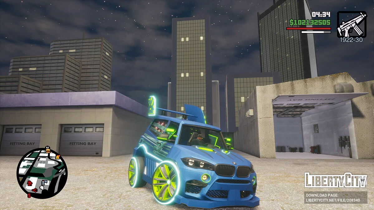Неоновая машина BMW X6 M1000 (OLD) / GTA San Andreas: The Definitive Edition