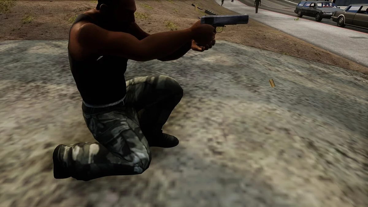 Держать Colt45 двумя руками / GTA San Andreas: The Definitive Edition