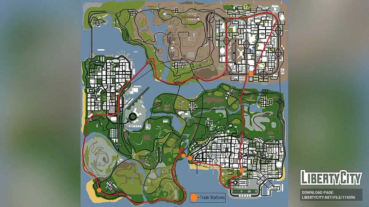 Поезд на улицах и шоссе для ремастера / GTA San Andreas: The Definitive Edition