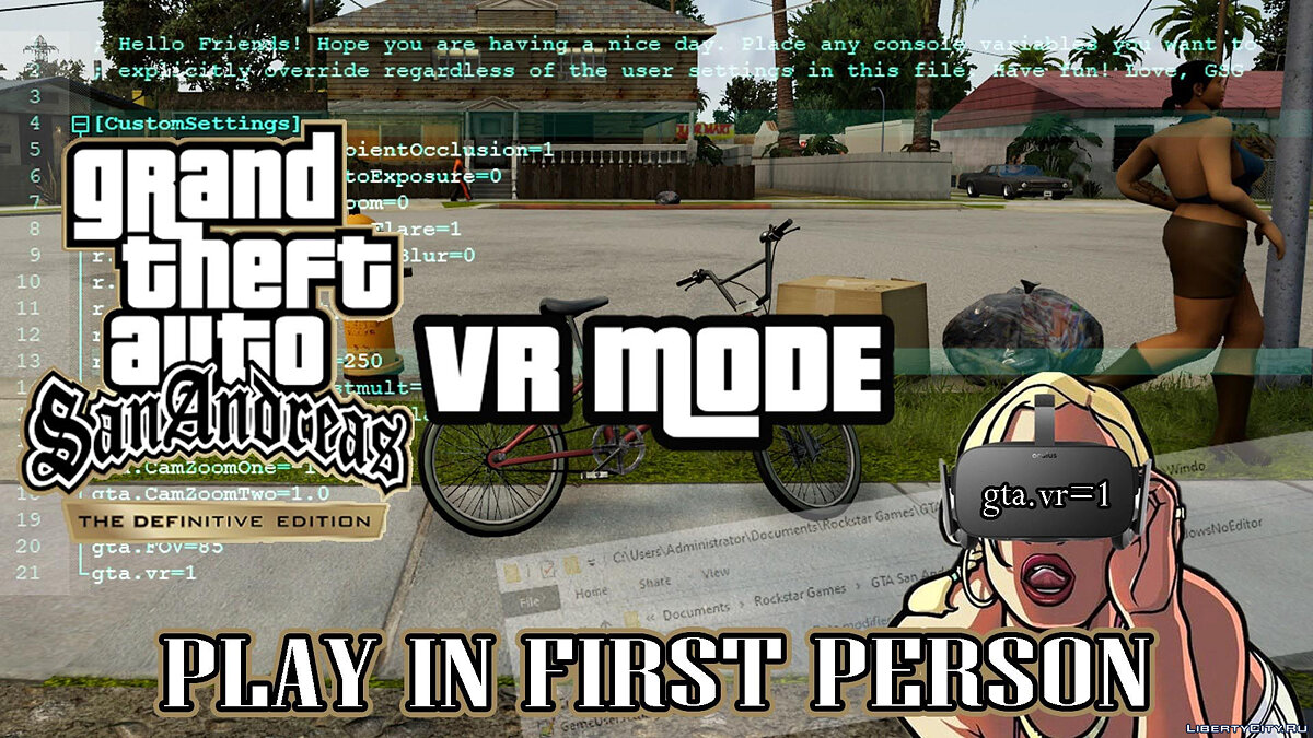 Скачать VR - Режим от первого лица для GTA San Andreas: The Definitive  Edition