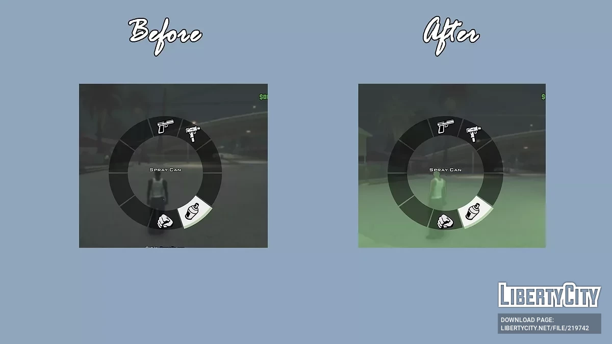 Восстановленные цвета оружейного колеса / GTA San Andreas: The Definitive Edition