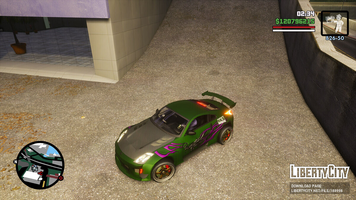 Скачать Nissan 350Z из Need For Speed: Underground 2 для GTA San Andreas:  The Definitive Edition