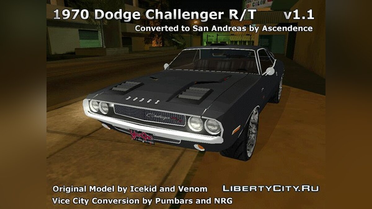 1970 Dodge Challenger R/T Hemi v1.1 для GTA San Andreas - Картинка #1