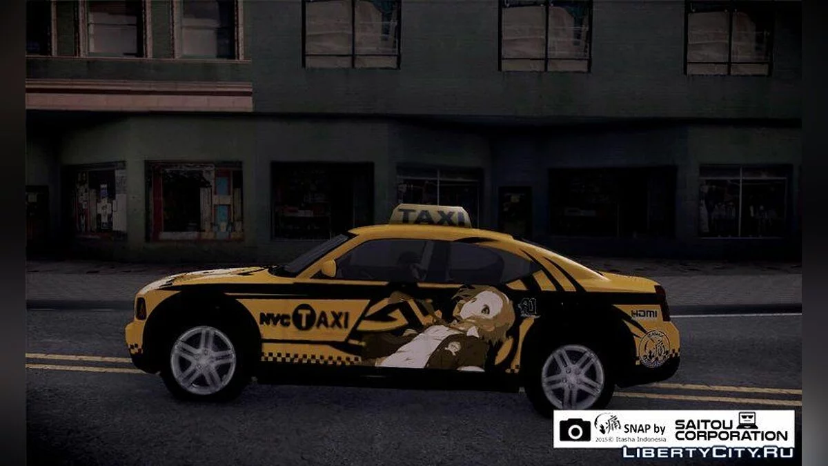 Dodge Charger STR8 Taxi w/ Itasha / GTA San Andreas