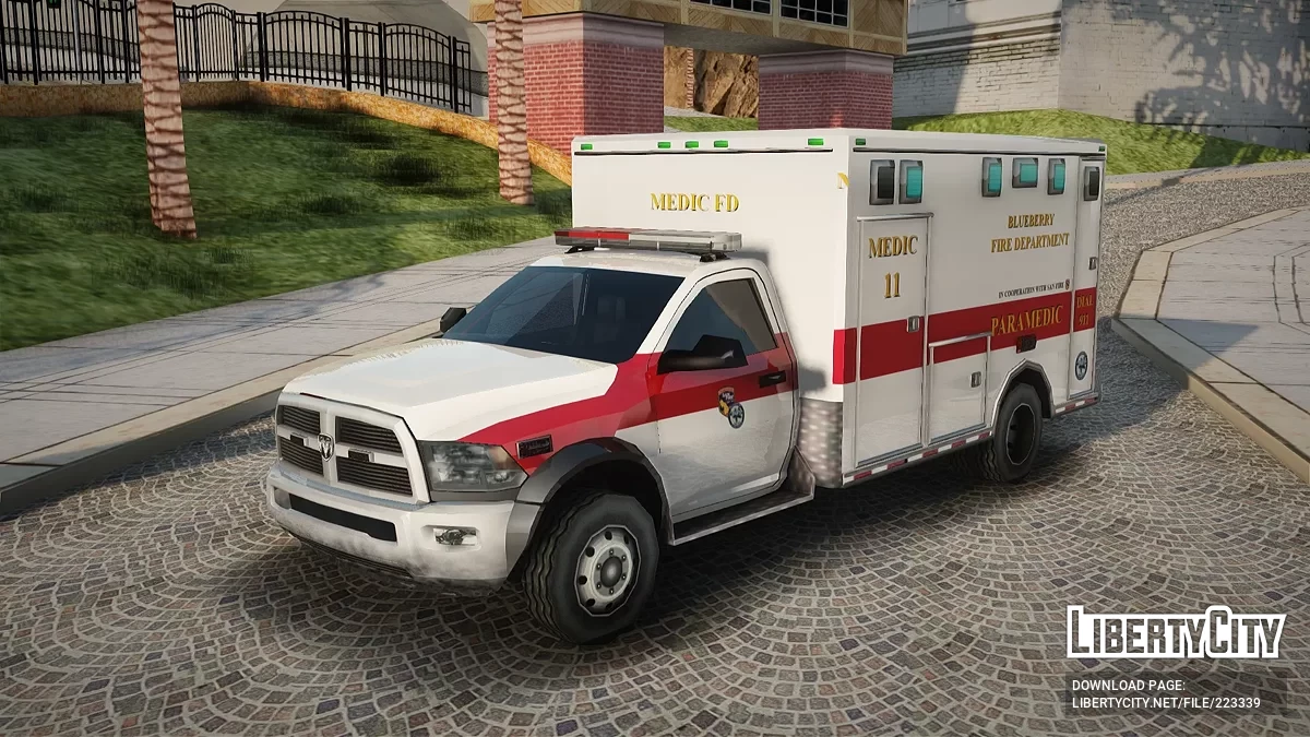 Ambulance of the Blueberry Fire Department / GTA San Andreas
