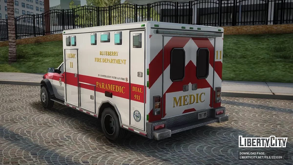 Ambulance of the Blueberry Fire Department / GTA San Andreas