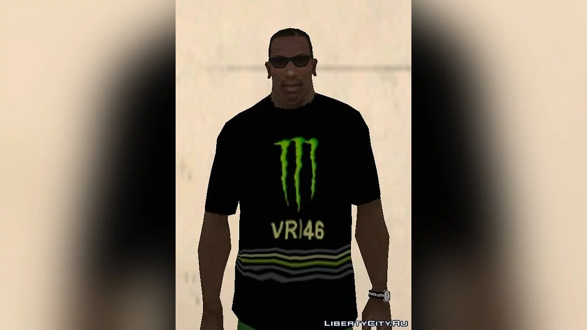 Valentino Rossi Monster Energy VR 46 Stripes T-shirt Black  / GTA San Andreas