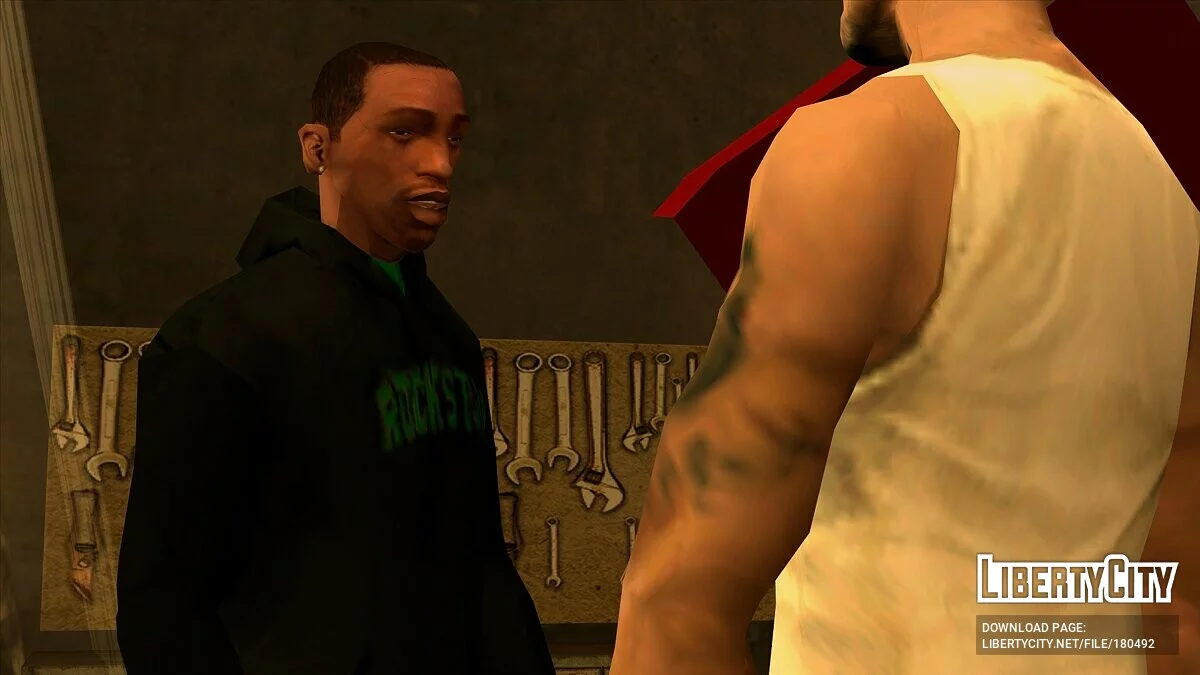 Черная толстовка Rockstar с зеленой майкой / GTA San Andreas