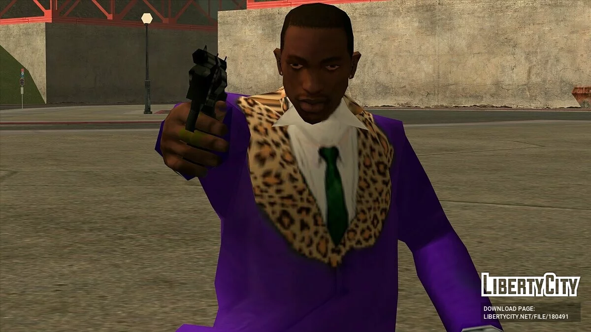 Фиолетовый наряд сутенера с животным принтом / GTA San Andreas