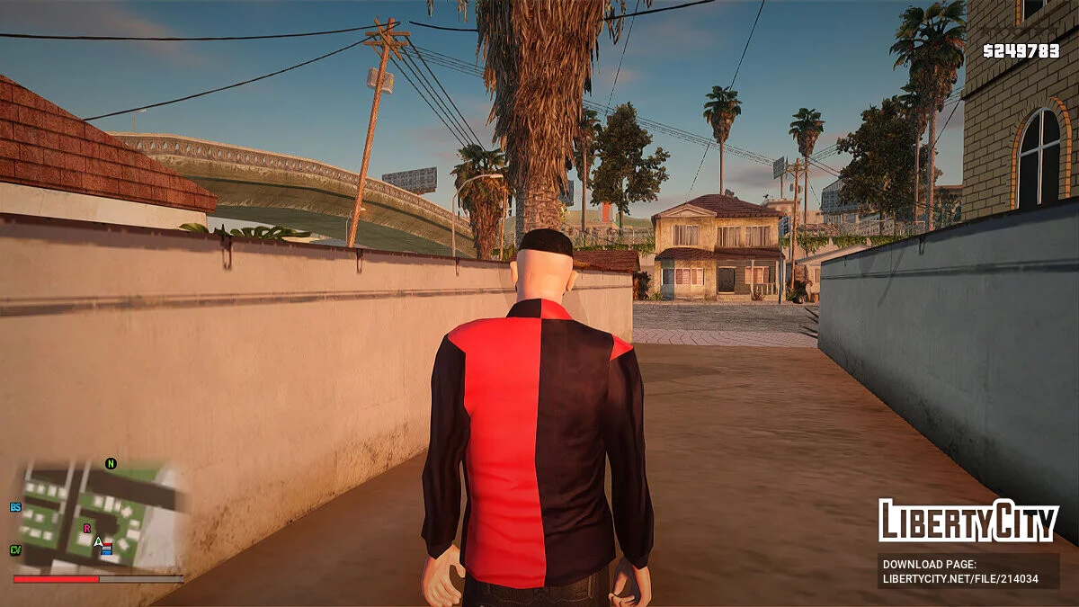 Повседневная чёрно-красная рубашка / GTA San Andreas