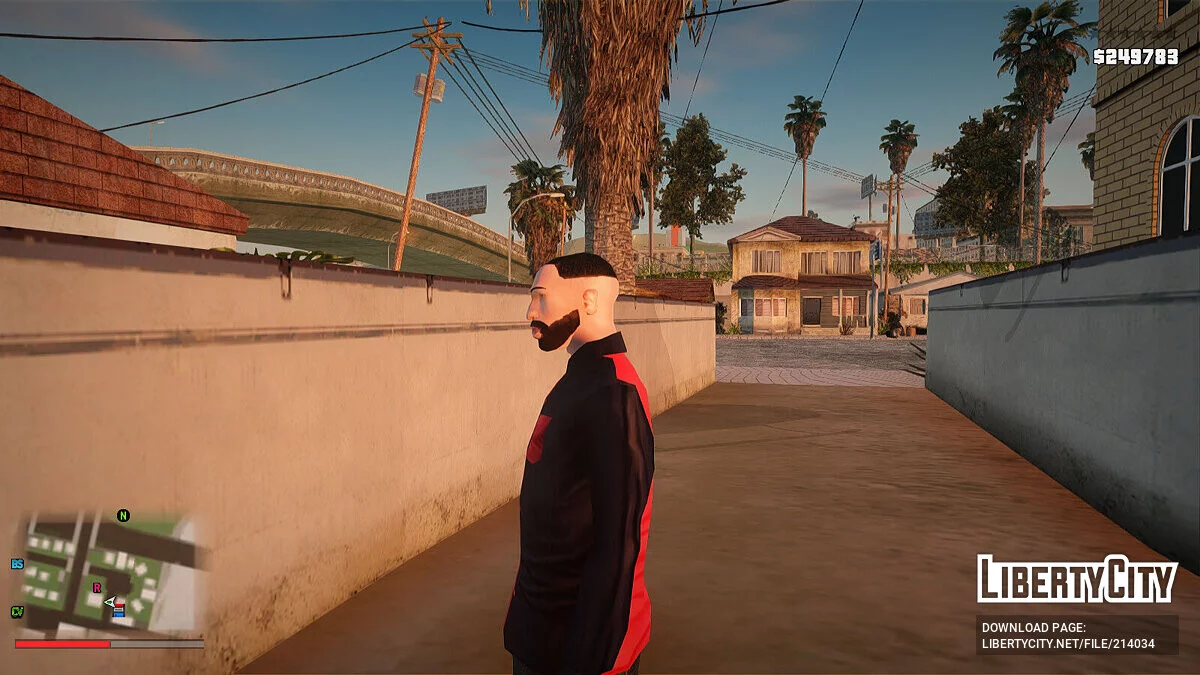 Повседневная чёрно-красная рубашка / GTA San Andreas