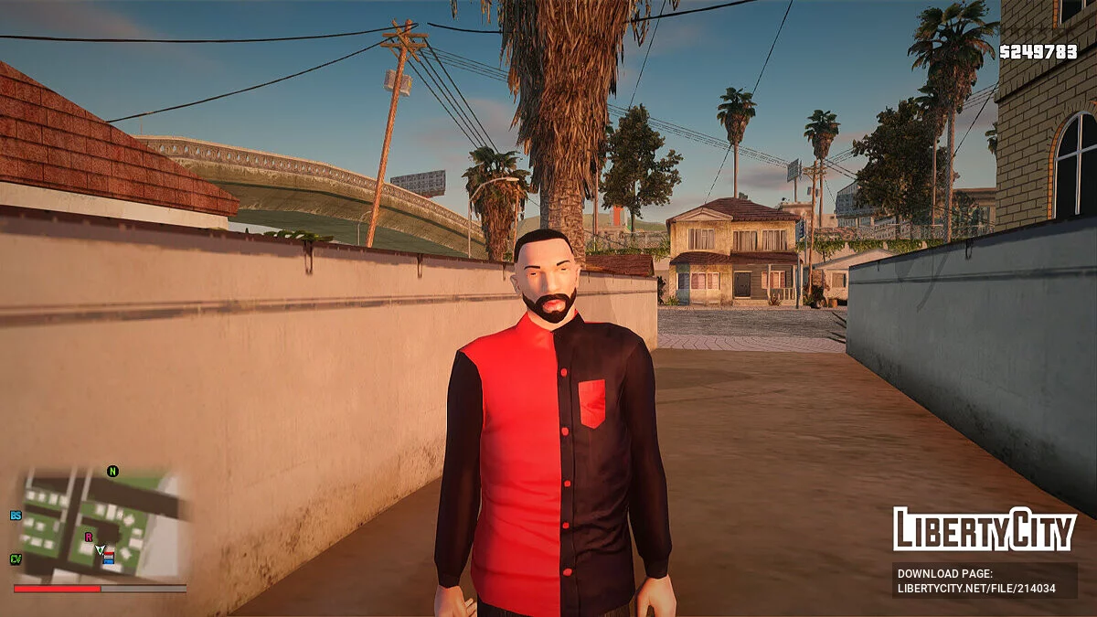 Повседневная чёрно-красная рубашка / GTA San Andreas