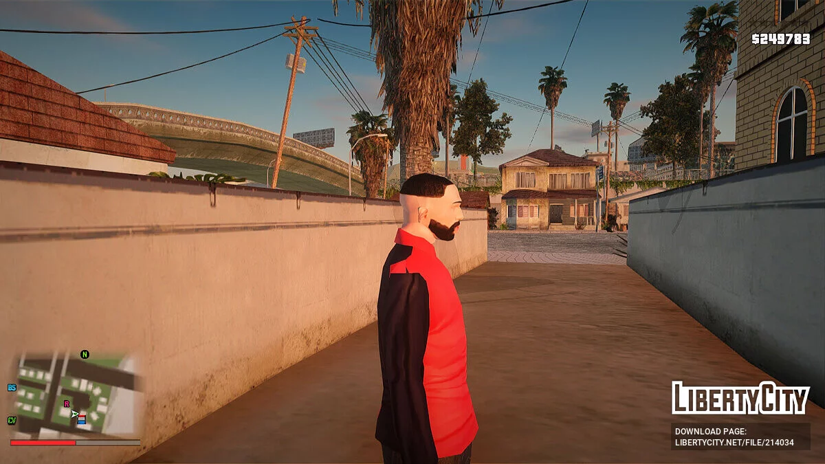 Повседневная чёрно-красная рубашка / GTA San Andreas