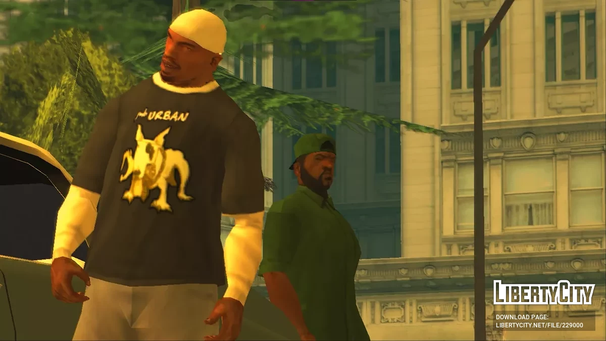 Серая футболка с двойным слоем BASE 5 / GTA San Andreas