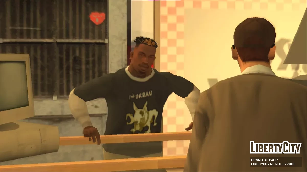 Серая футболка с двойным слоем BASE 5 / GTA San Andreas