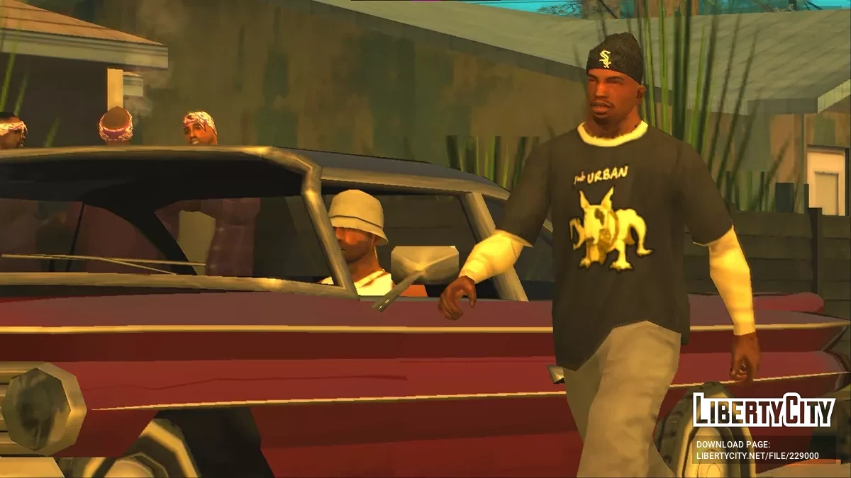 Серая футболка с двойным слоем BASE 5 / GTA San Andreas