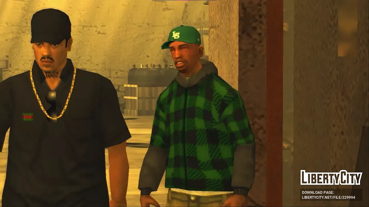 Зеленая фланелевая рубашка с капюшоном для CJ / GTA San Andreas