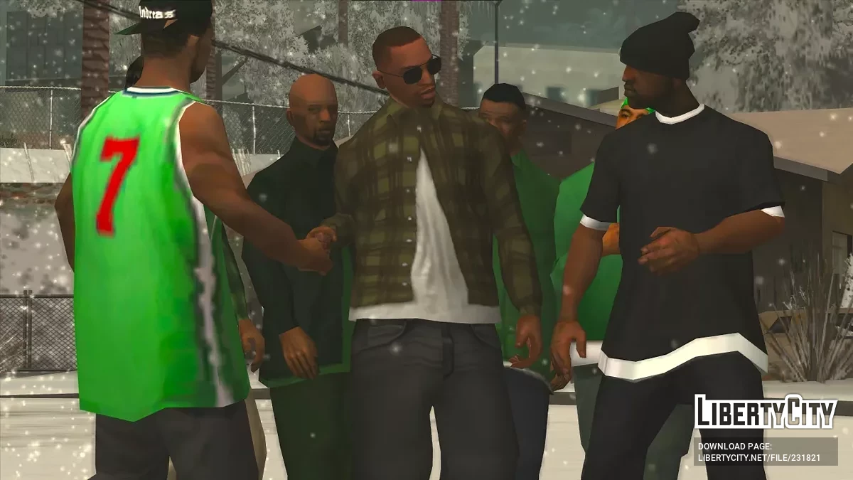 Полуразастёгнутая фланелевая рубашка с под футболкой / GTA San Andreas