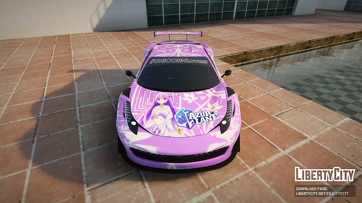 Ferrari 458 GT3 Itasha Unicorn of Azur Lane DTM / GTA San Andreas